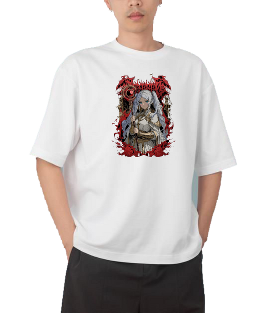 Frieren Beyond Journey's End t- shirt One Size White 1