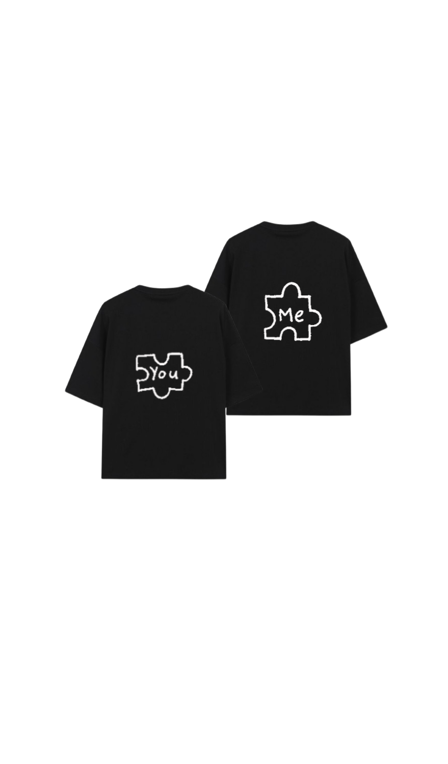 VaIentine coupIe t- shirt Black Cables Back 1