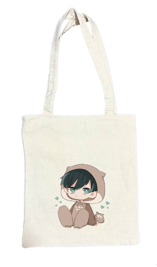 blue lock tote bag beige 1
