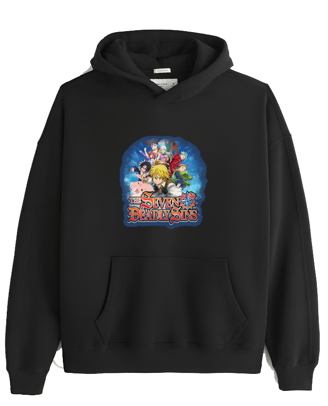 Anime Nanatsu no taizai seven deadly sins Oversize Hoodie Black 1