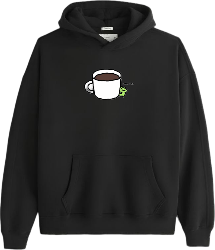 Frog Oversize Hoodie Black 1