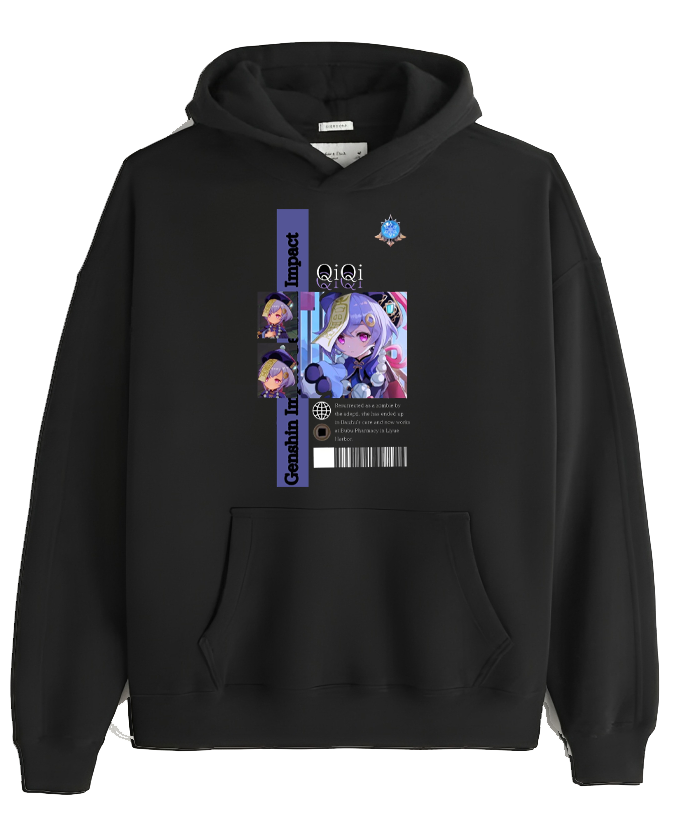 Genshin Impact Qiqi Over Size hoodie Black 1
