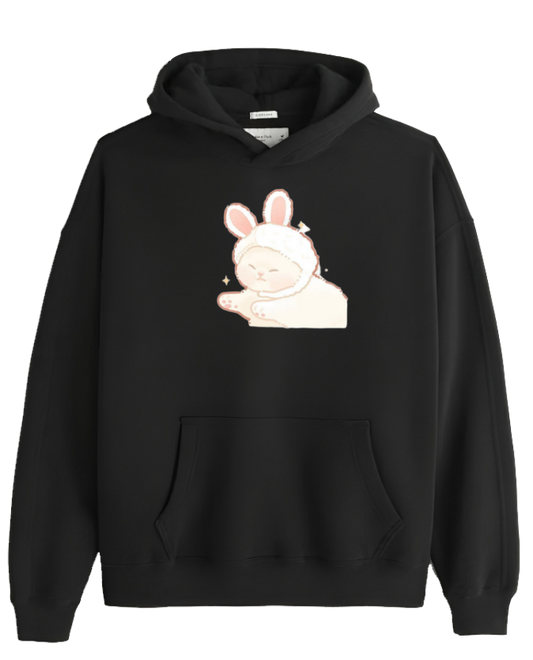 cat Oversize Hoodie Black 1