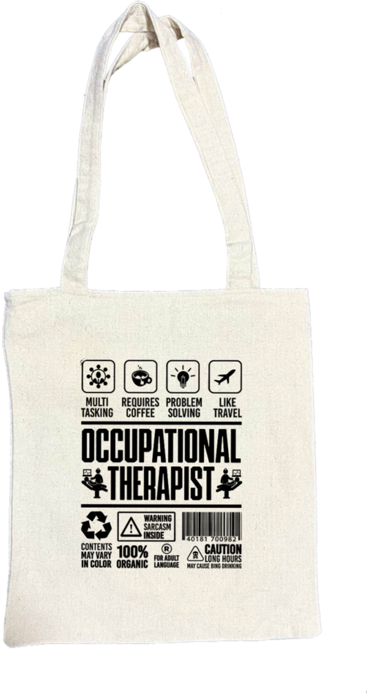 OCCUPATIONAL THERAPIST Back text tote bag beige 109