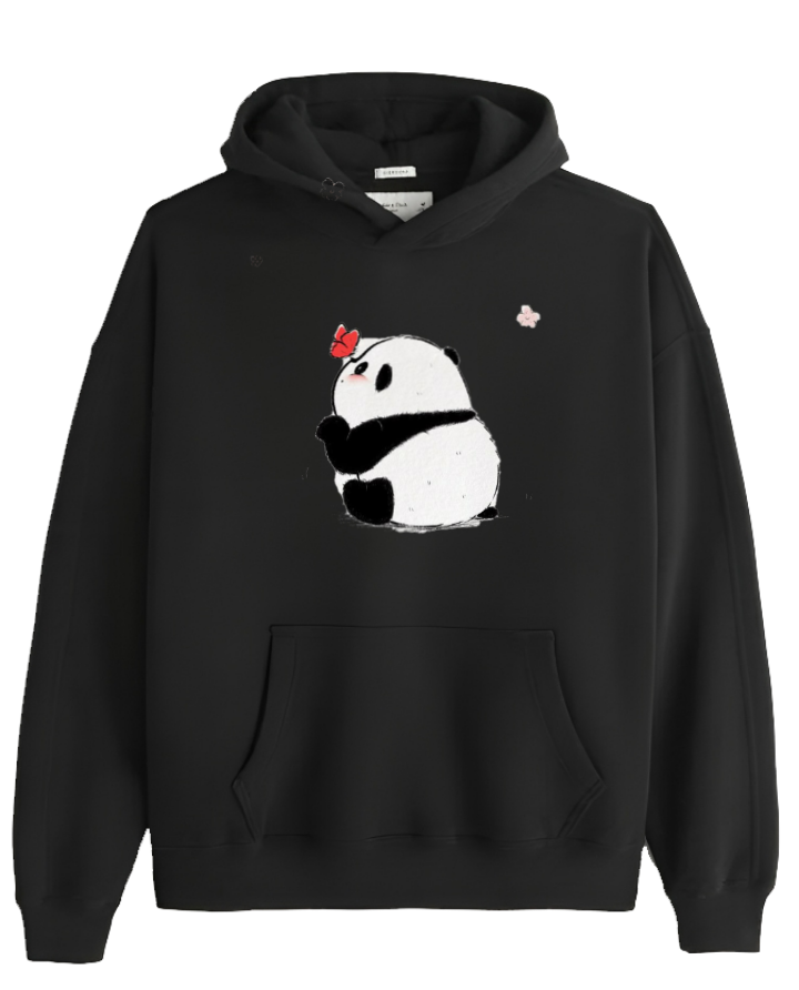 PANDA Oversize Hoodie Black 1