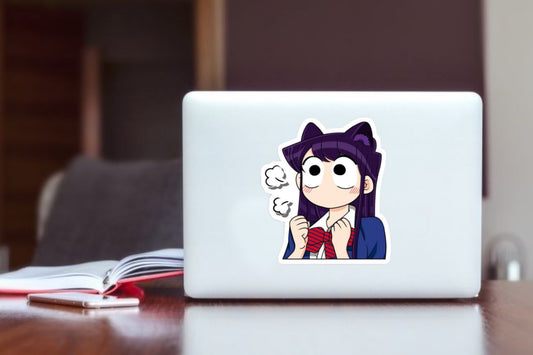 Komi Can't Communicate Anime Sticker - Cute Komi Shouko Vinyl Decal for Laptop, Water Bottle, Skateboard, Journal, Waterproof Aesthetic Japanese Manga Stickers for Fans