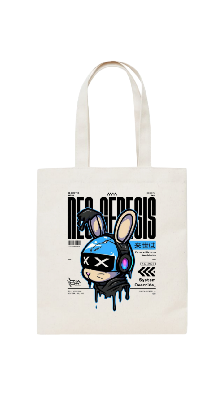 Techwear Bunny tote bag beige 21