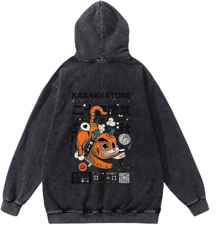 KASAKII STORE Over Size hoodie Washed Back 1