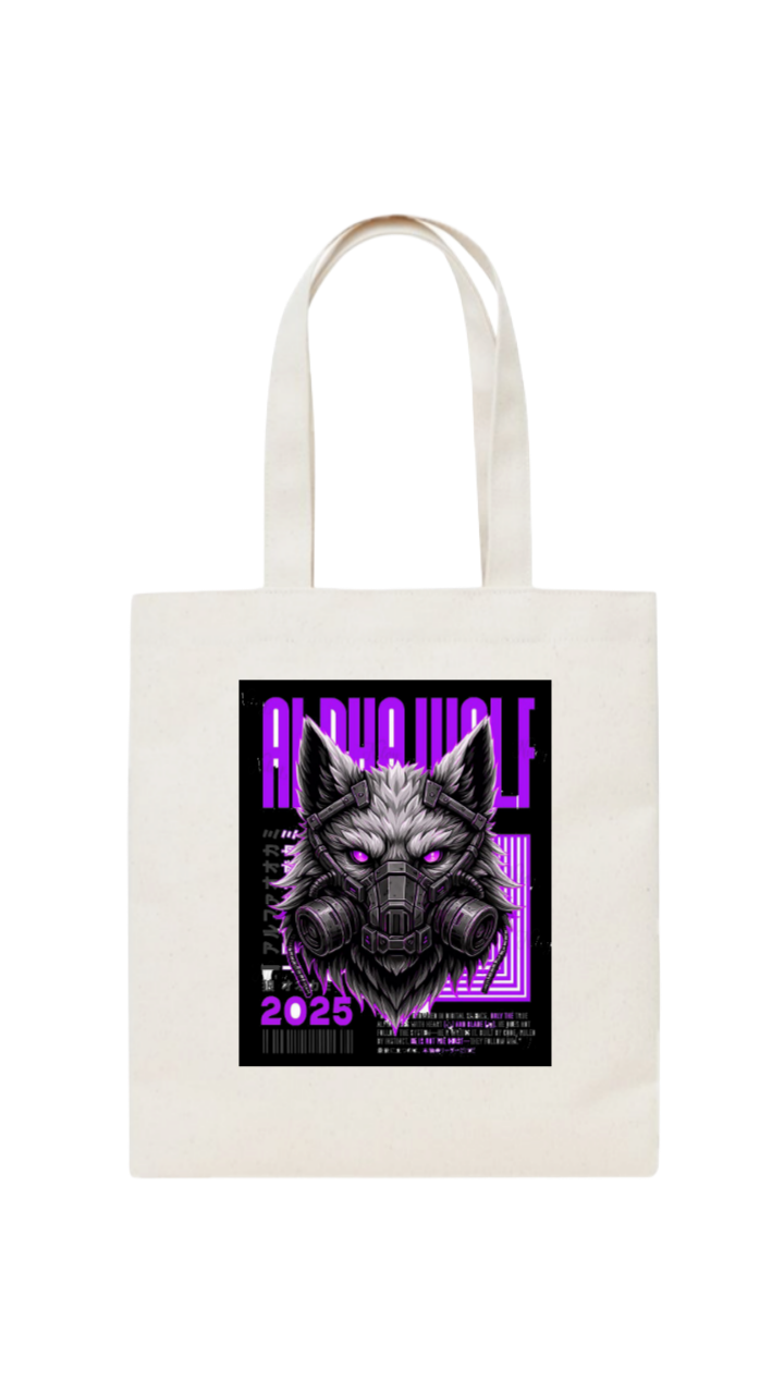 ALPHA WOLF tote bag beige 1