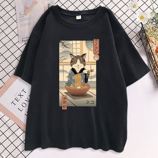 Cat kitty kitten t- shirt Oversize Black 1 R