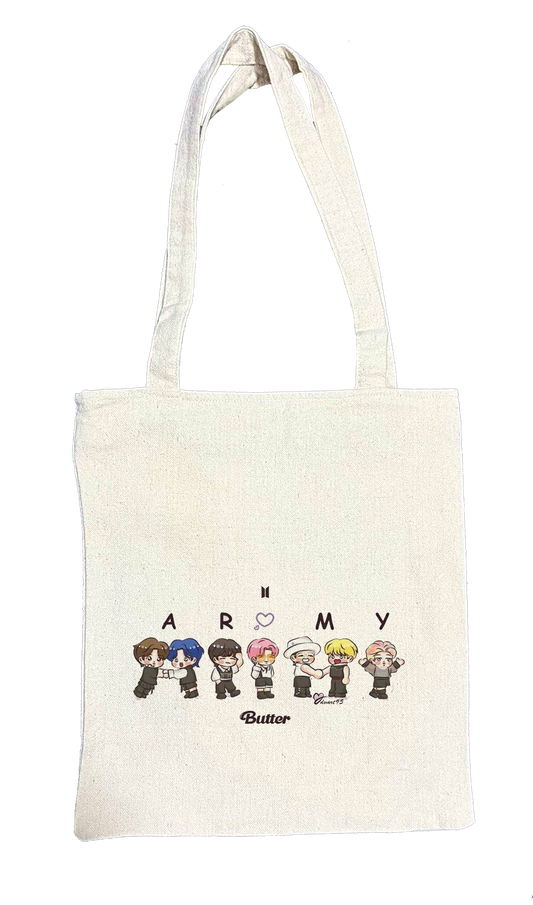 BTS tote bag beige 1
