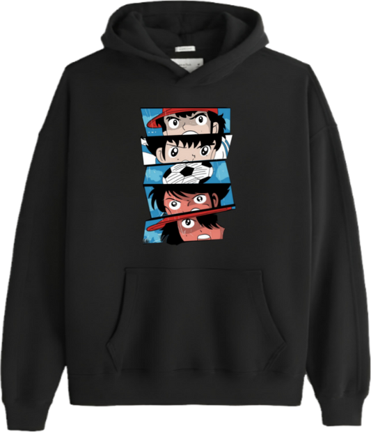 Captain Tsubasa Over Size hoodie Black 1