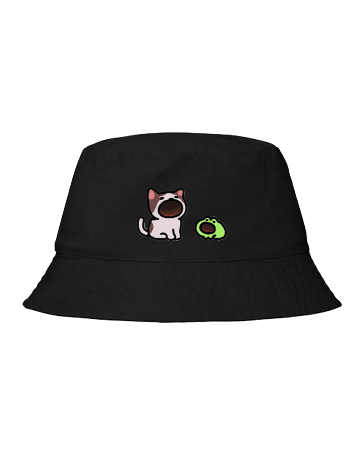 Frog Bucket hat Fishman hat cap Black 1