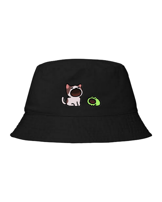 Frog Bucket hat Fishman hat cap Black 1