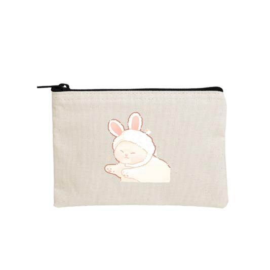 cat wallet pencil case Beige 1