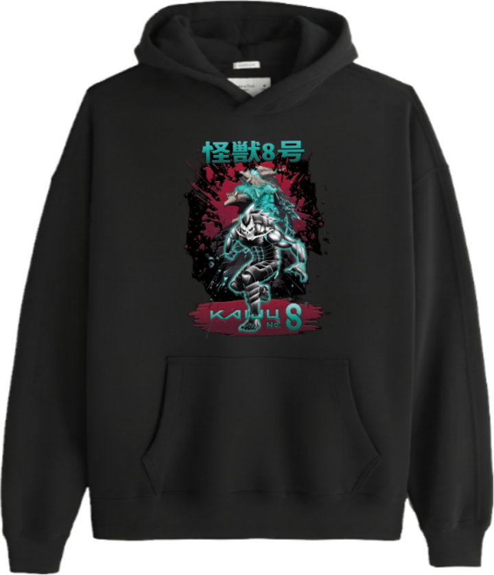 Kaiju No. 8 Over Size hoodie Black 1
