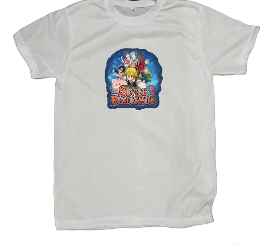 Anime Nanatsu no taizai seven deadly sins One Size t- shirt White 2