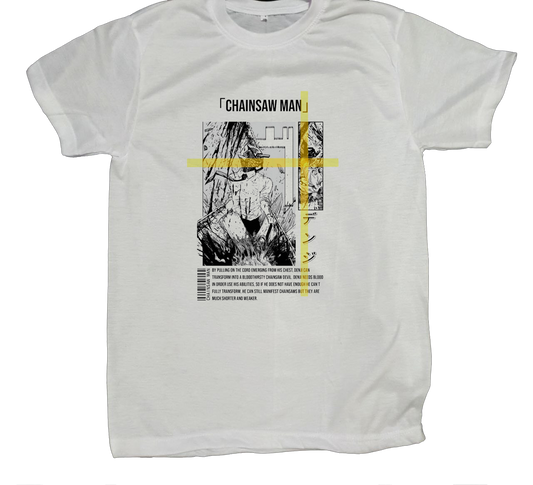 Chainsaw Man t- shirt fat White 1