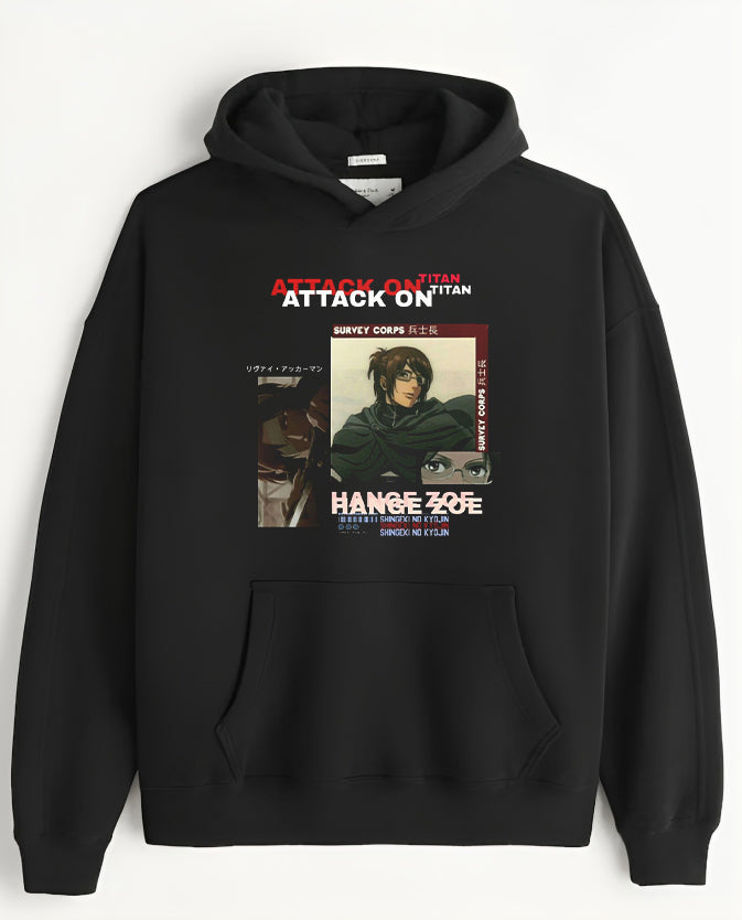 Anime Attack on titan shingeki no kyojin eren levi mikasa Aot black Oversize  HOODIE 13