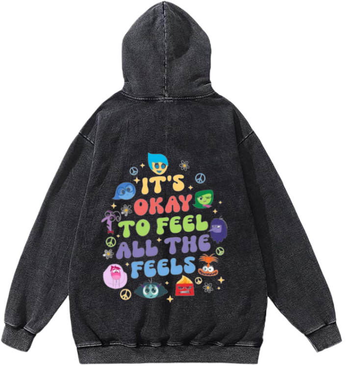 frog Oversize  Hoodie Washed gray Back 1