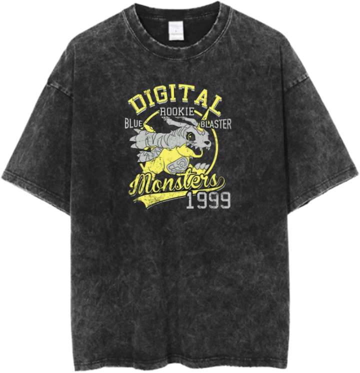Digimon Adventure t- shirt Over Size Washed 1