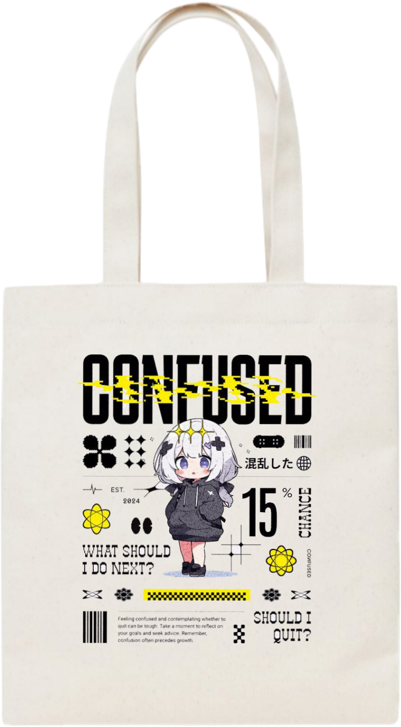 CONFUSED tote bag beige 1