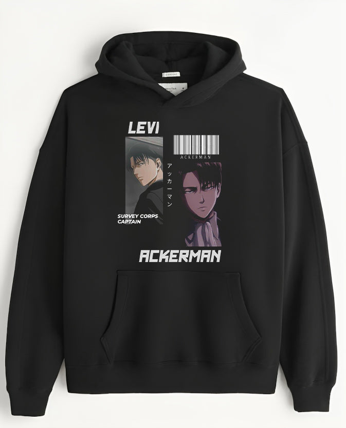 Anime Attack on titan shingeki no kyojin eren levi mikasa Aot black Oversize  HOODIE 17