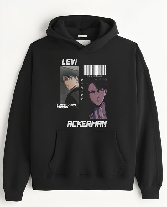 Anime Attack on titan shingeki no kyojin eren levi mikasa Aot black Oversize  HOODIE 17