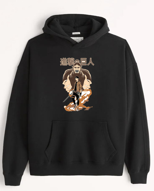 Anime Attack on titan shingeki no kyojin eren levi mikasa Aot black Oversize  HOODIE 18
