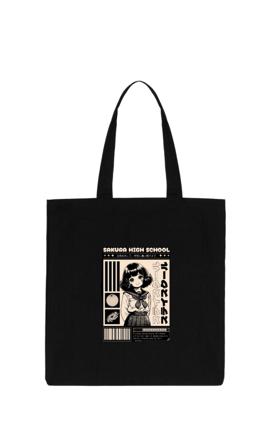 RANDOM ANIME GIRL tote bag Black 1