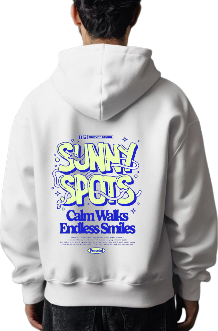 SUNNY SPOUS Over Size hoodie White Back 1