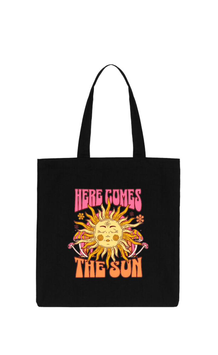 HERE COMES tote bag Black 1