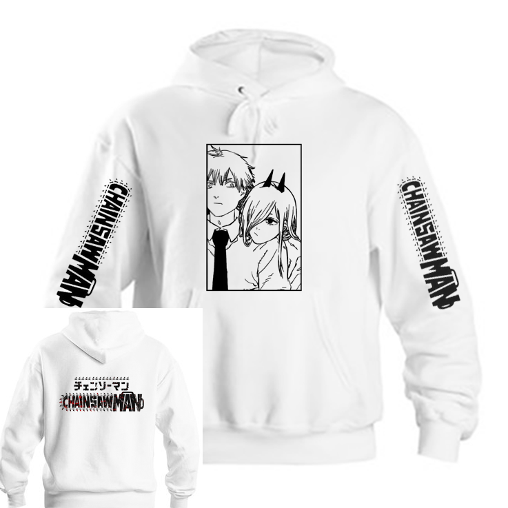 Chainsaw Man One Size hoodie White Back 1