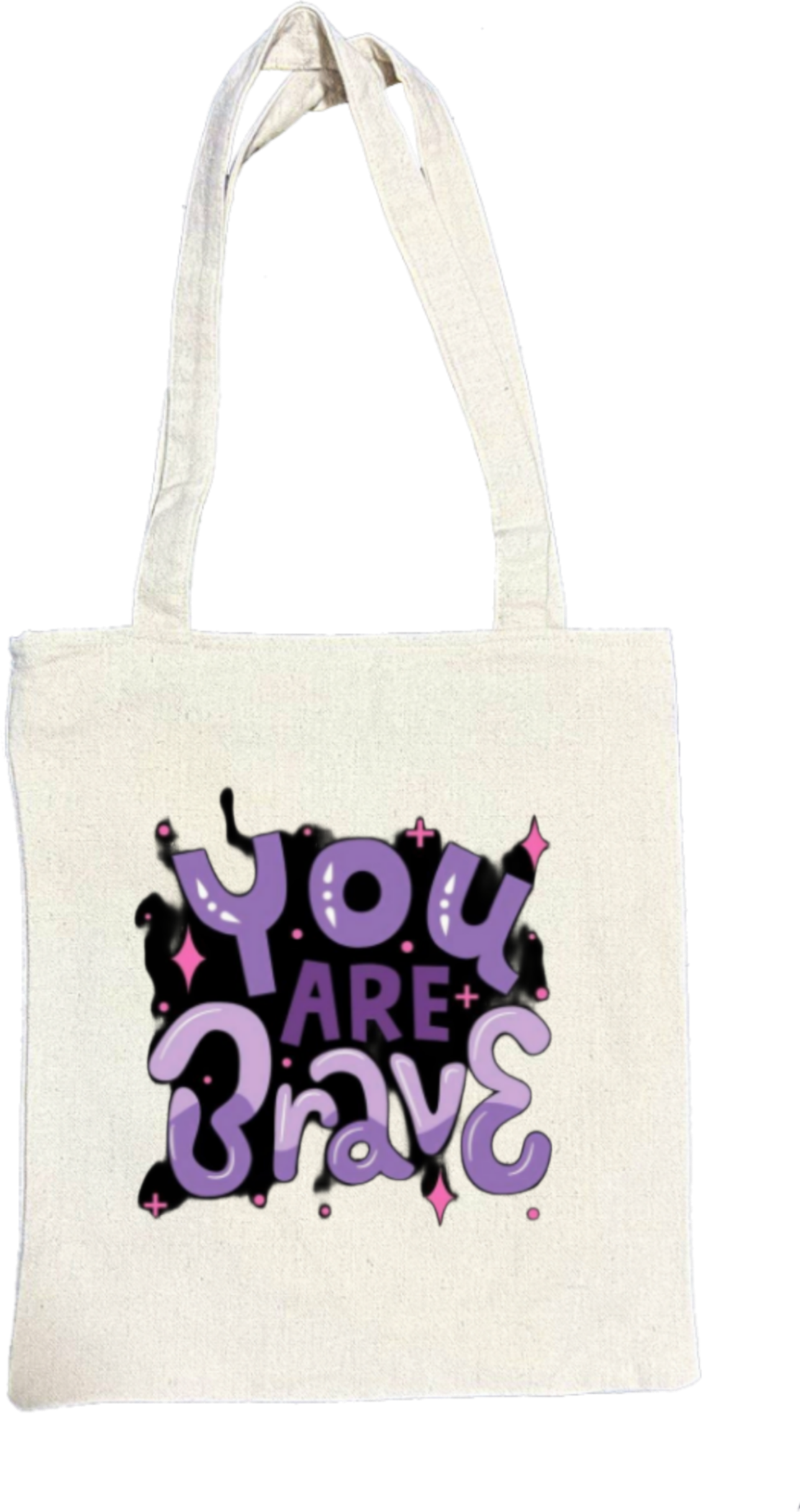 You Are Brave tote bag beige 1