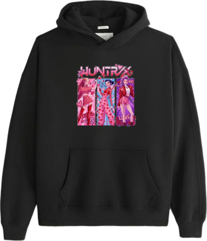 Hunterix kpop Oversize  Hoodie Black 1