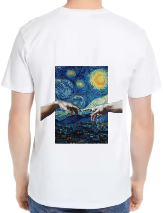 فان جوخ  t- shirt One Size White back 1