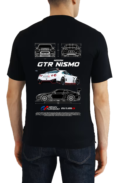 Nissan GT-R NISMO Car t- shirt One Size Black Back 1