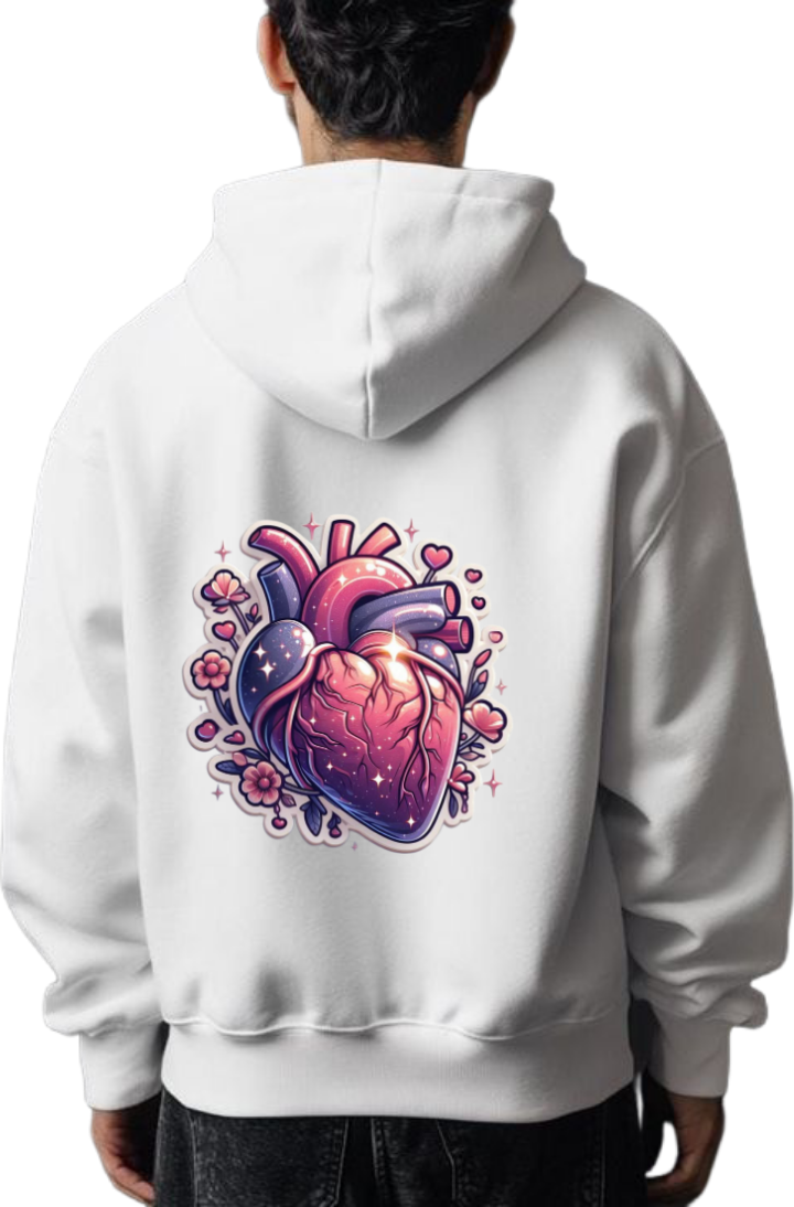 Anatomical heart One Size hoodie White Back 1