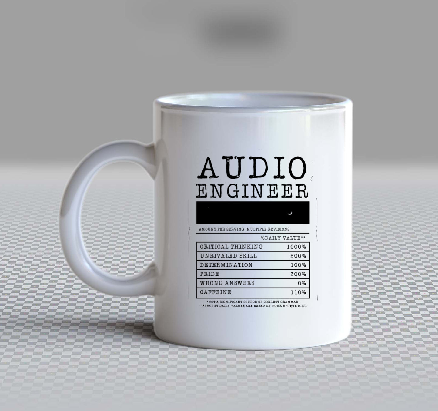AUDIO ENGINEER Back text Mug 121
