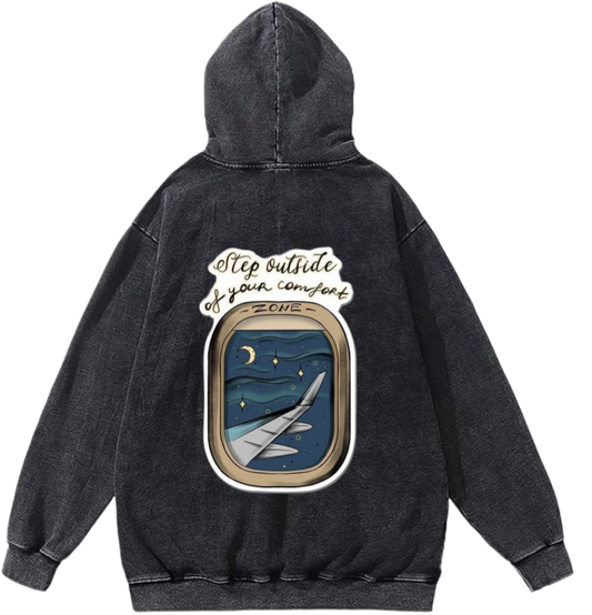 travel travellar Oversize Hoodie Washed gray Back 1