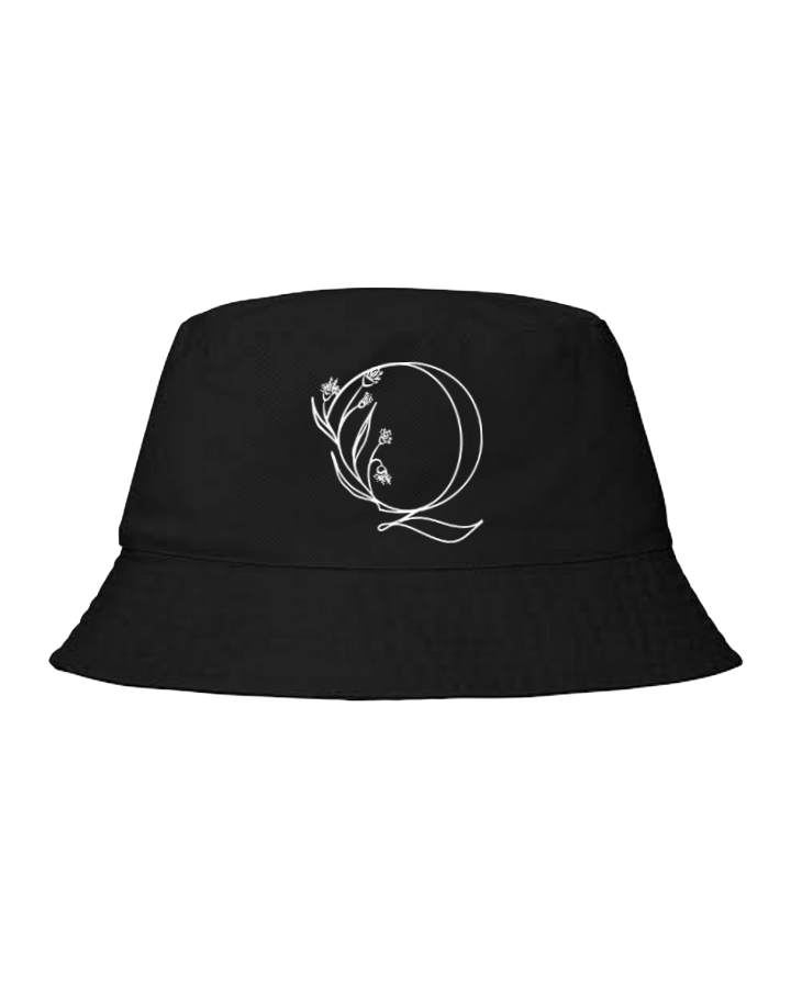 vector letter Bucket hat Fishman hat cap Black 1