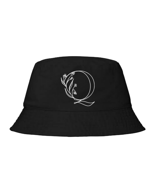 vector letter Bucket hat Fishman hat cap Black 1