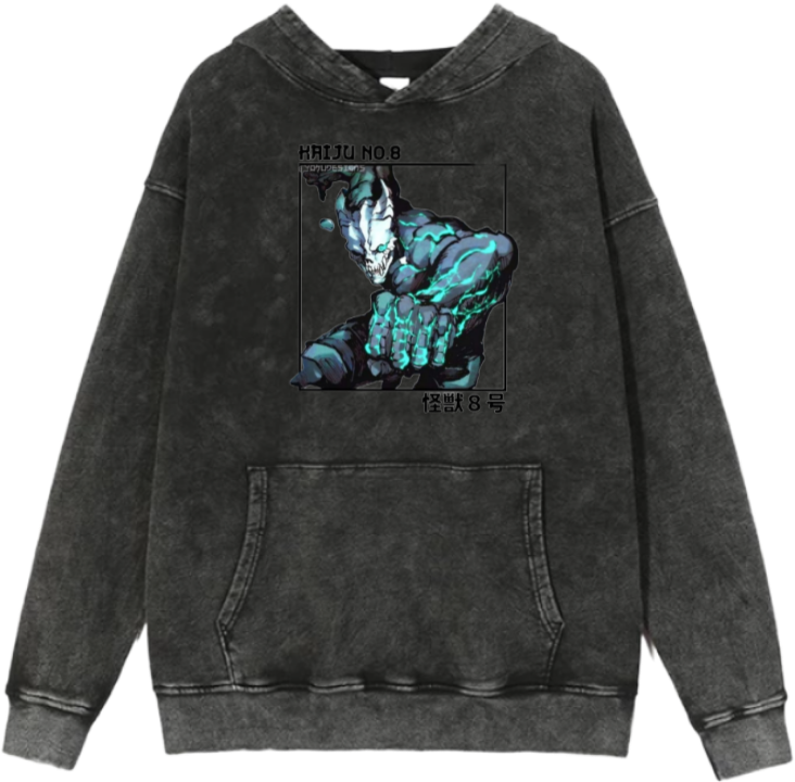 Kaiju No. 8 Over Size hoodie Washed 1