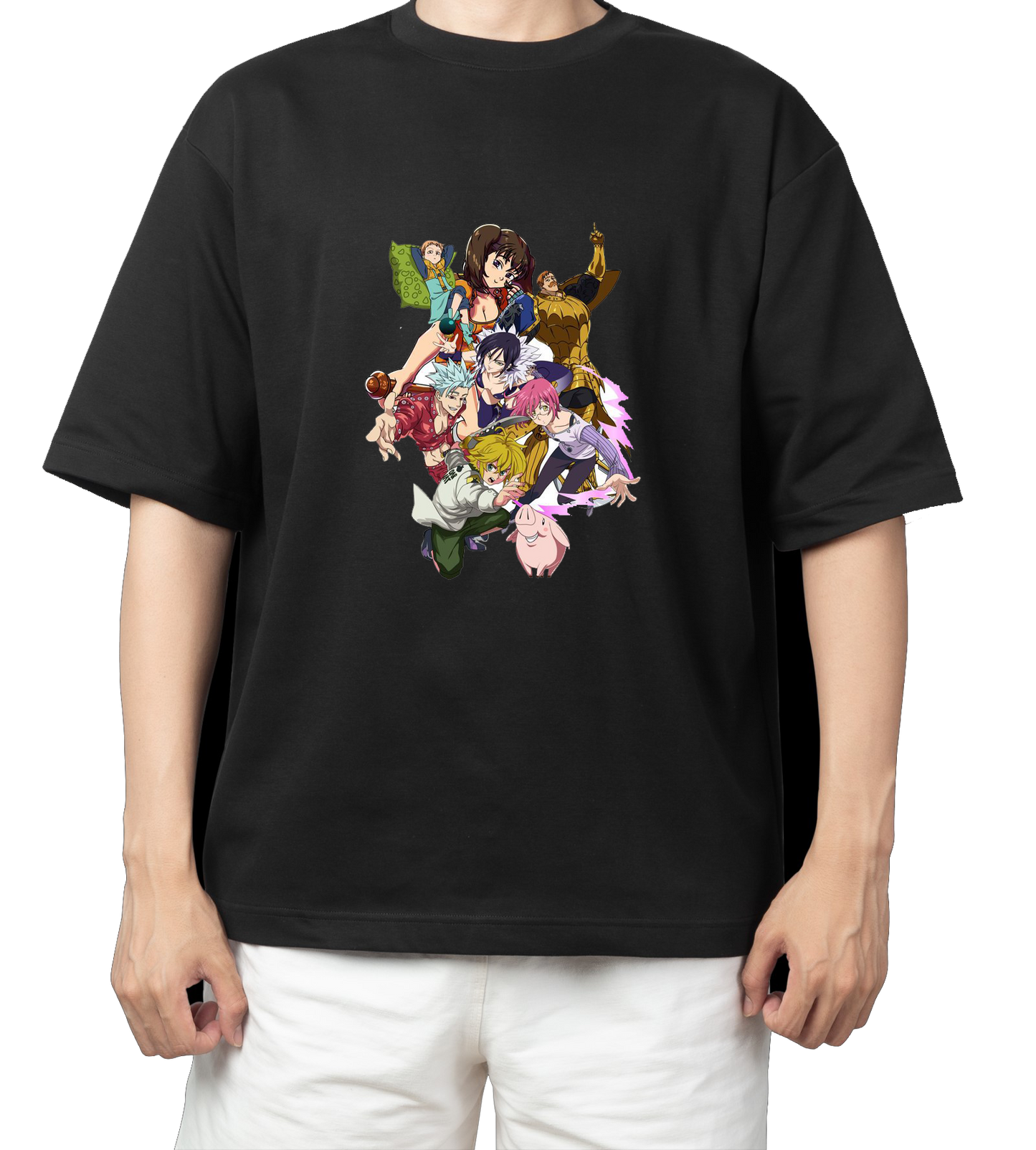 Anime Nanatsu no taizai seven deadly sins One Size t- shirt Black 1