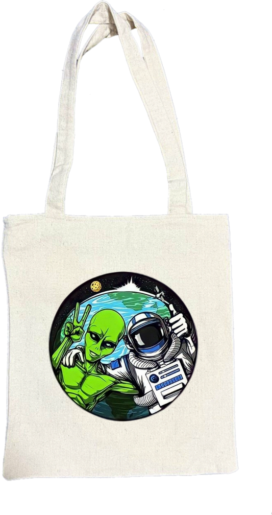 aliens tote bag Beige 1