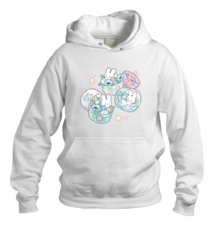 bunny Oversize Hoodie White 1