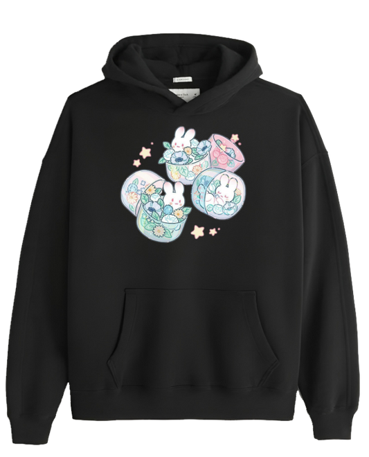 bunny Oversize Hoodie Black 1