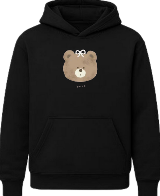 bear Oversize Hoodie Black Back 1