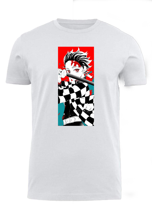Anime Demon slayer nezuko tanjiro t- shirt fit White 1
