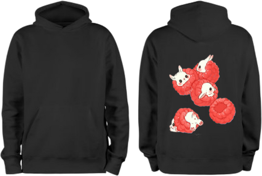 Raspberry One Size hoodie Black Back 1